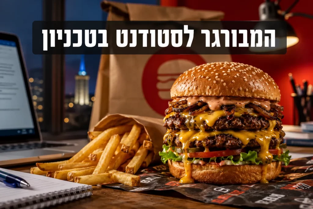 המבורגר לסטודנט בטכניון: איך מזמינים משלוח ישר למעונות (מדריך 2026)